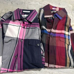 Multicolored plaid button down